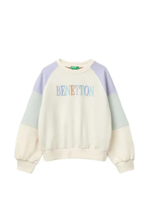 Benetton colour-block raglan-sleeve sweater