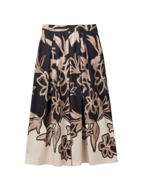 Benetton floral-print pleated midi skirt