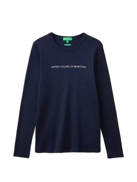 Benetton playera manga larga con logo estampado