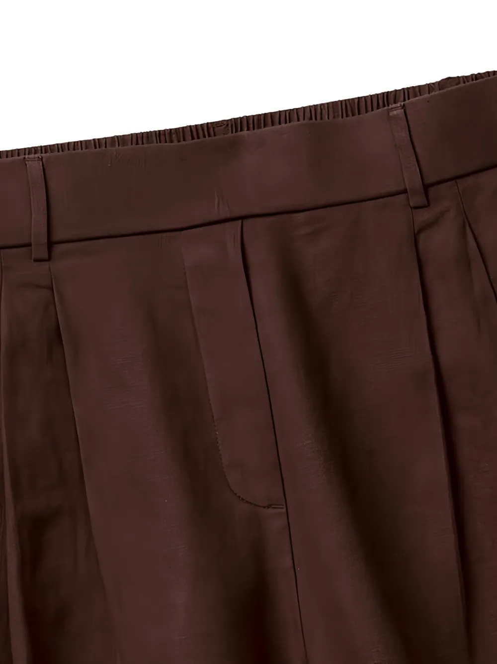 Benetton Geplooide shorts met elastische taille Bruin