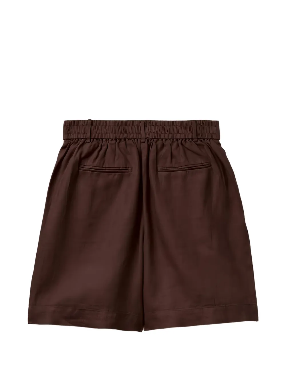 Benetton Geplooide shorts met elastische taille Bruin