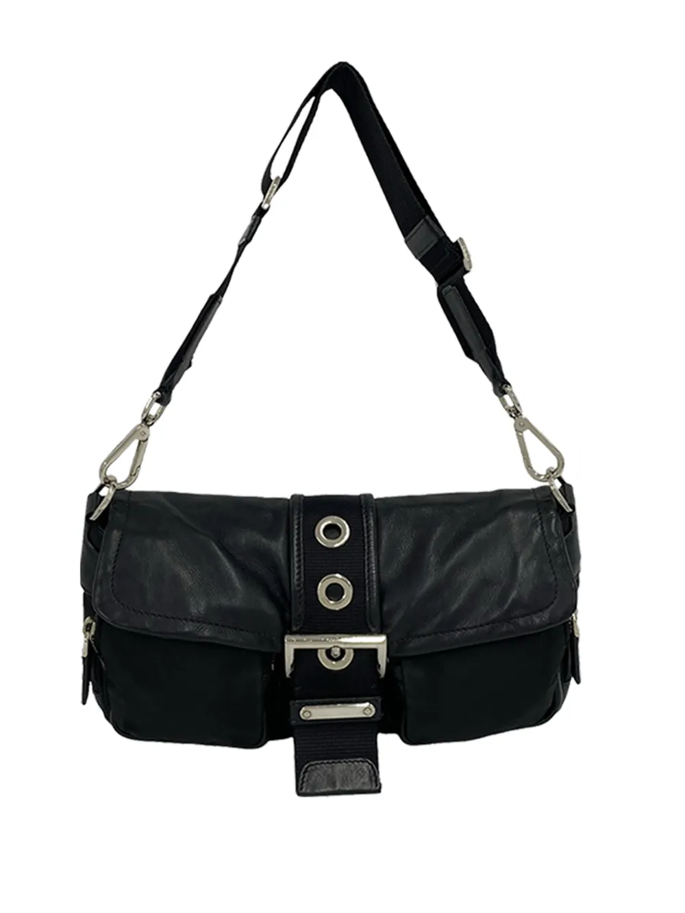 Prada Pre-Owned 2000-2010 Tessuto and Calfskin crossbody bag - Nero