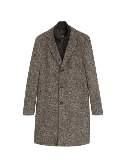 BOSS slim-fit coat in Italian jersey with virgin wool