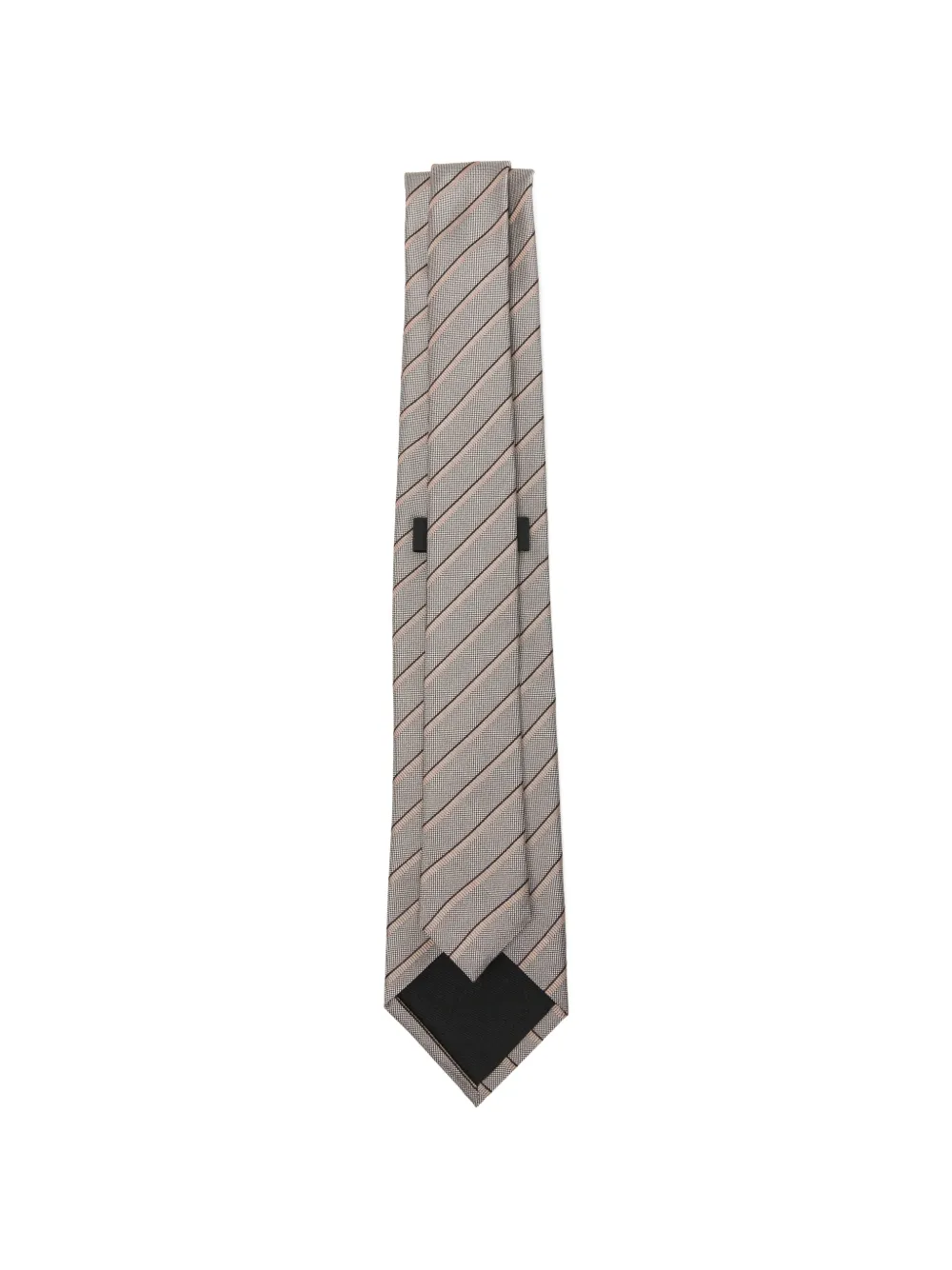 BOSS diagonal-stripe silk tie Grijs