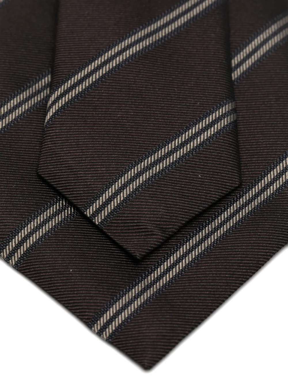BOSS diagonal-stripe silk tie Bruin