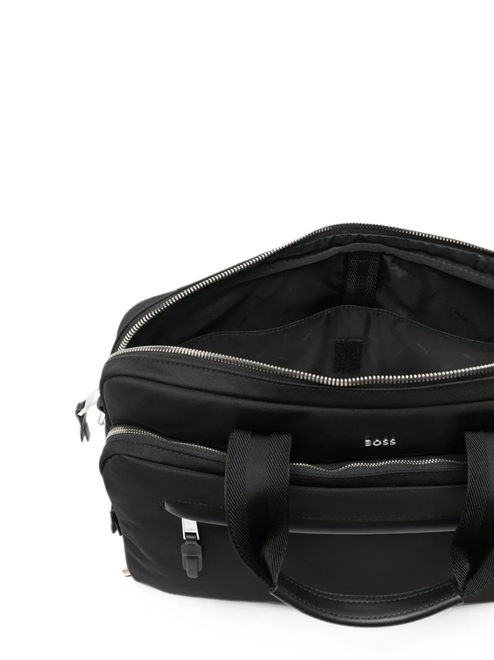 BOSS Highway aktetas met logo-plakkaat Zwart