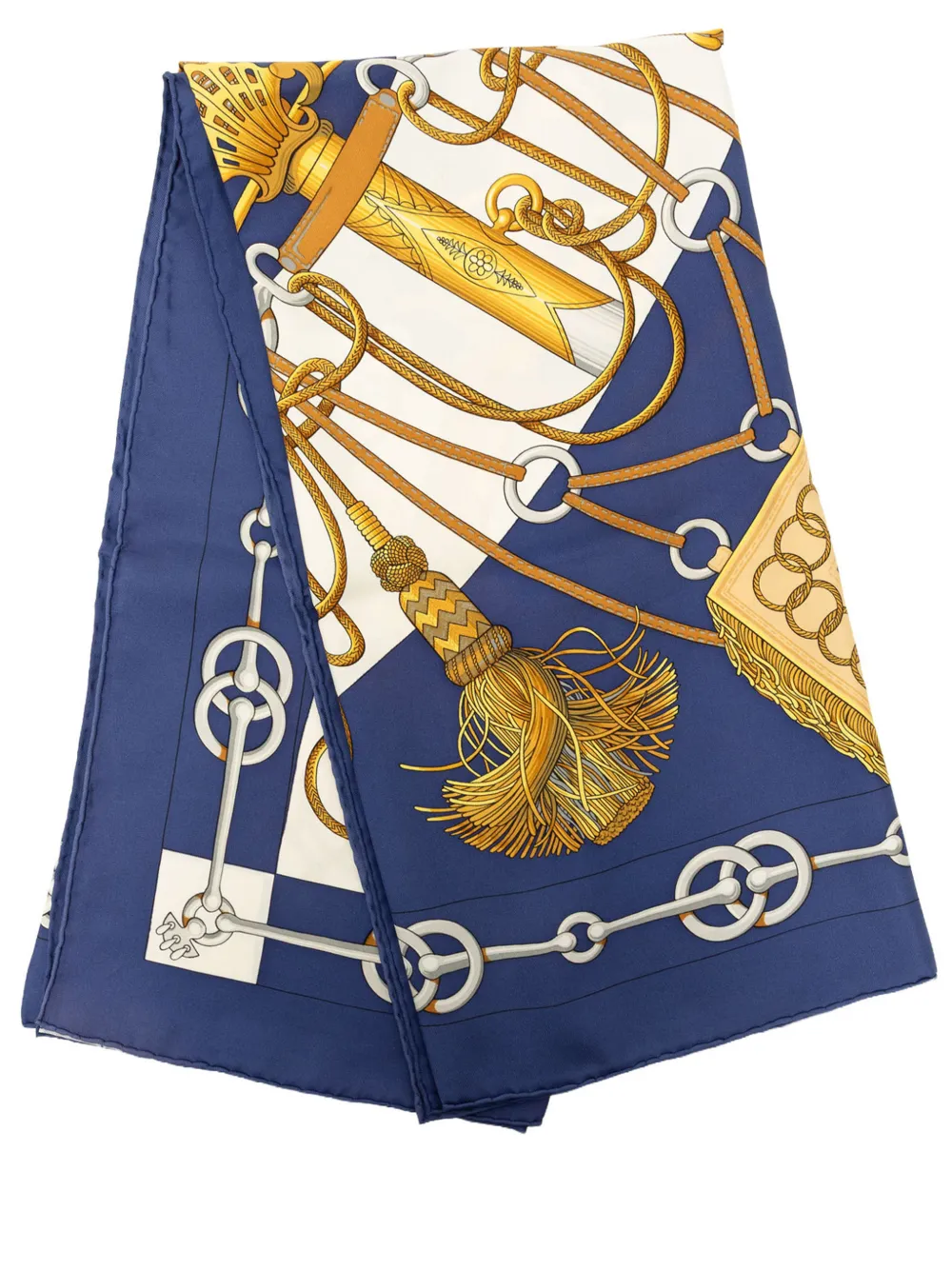 Hermès Pre-Owned 1990-2010 Cliquetis Silk Scarf 90 scarves - Blu