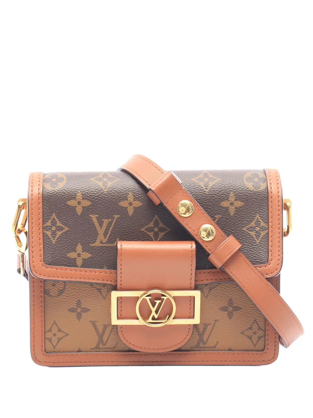 Louis Vuitton Pre-Owned 2019 Monogram Reverse Mini Dauphine satchel - Marrone