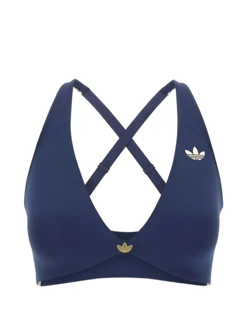 adidas sujetador deportivo con placa del logo y espalda cruzada