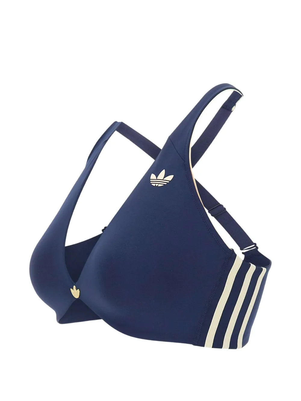 adidas logo-plaque cross-back sports bra Blauw