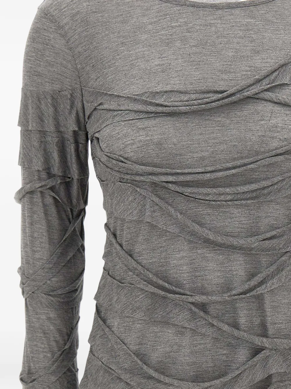 7 For All Mankind T-shirt met ruches Grijs