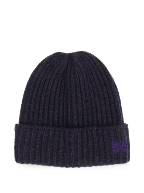 Needles wool beanie hat