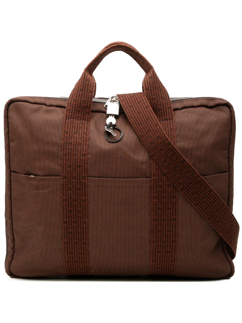 Hermès Pre-Owned 1990-2010 Canvas Herline Porte Documents business bag - Marrone