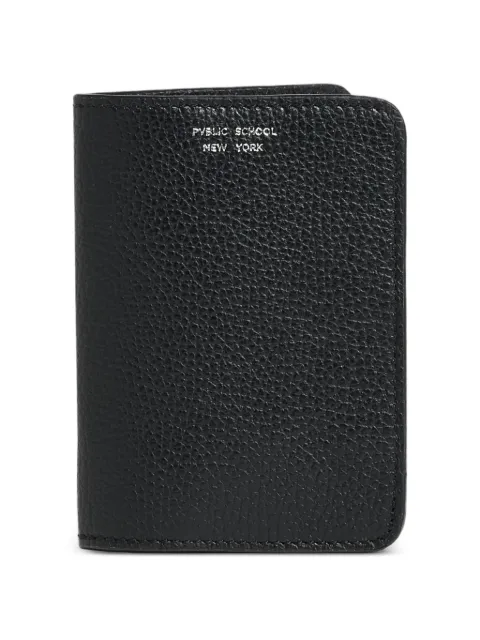 Public School grained leather passport holder