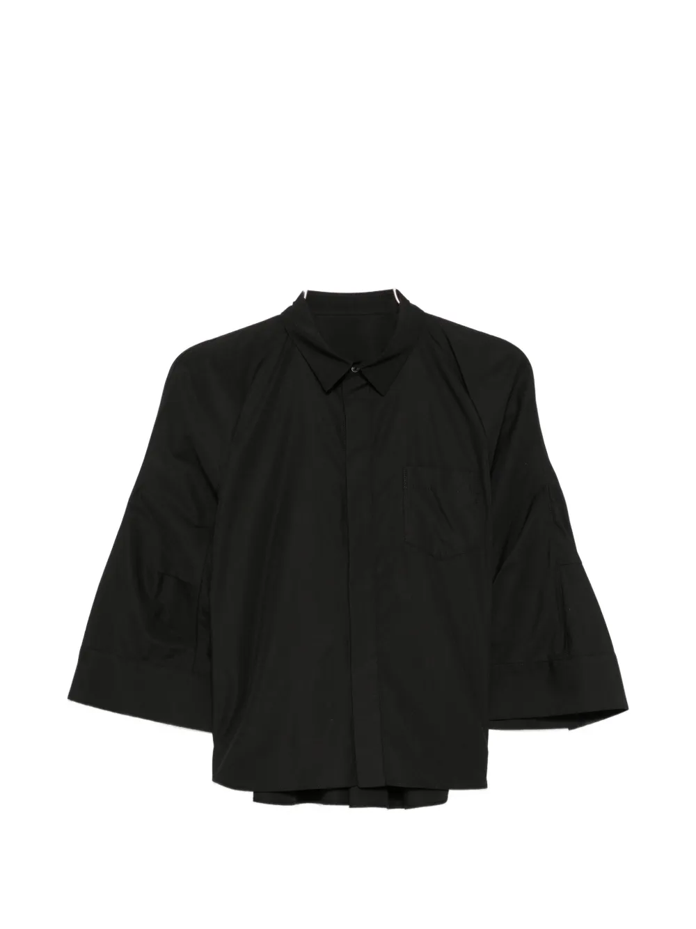 Sacai flared-sleeve shirt Zwart