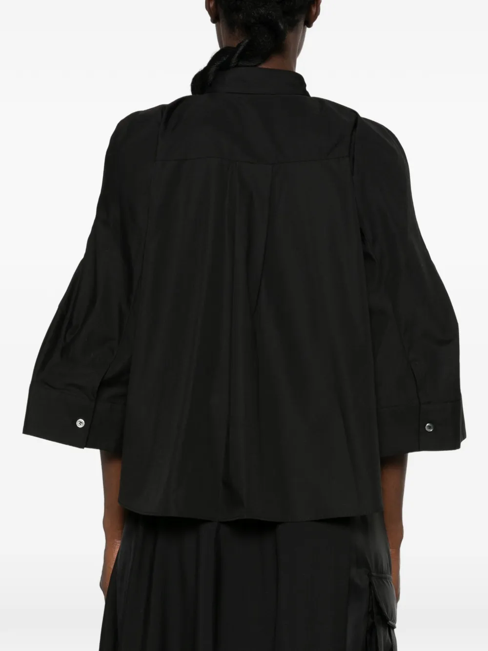 sacai flared-sleeve shirt Zwart