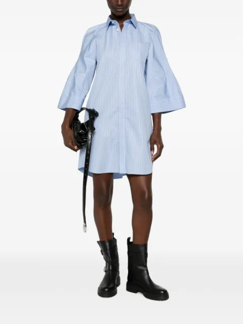 sacai striped flared-sleeve shirt mini dress