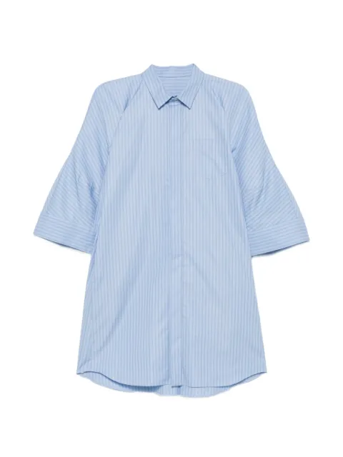 sacai striped flared-sleeve shirt mini dress