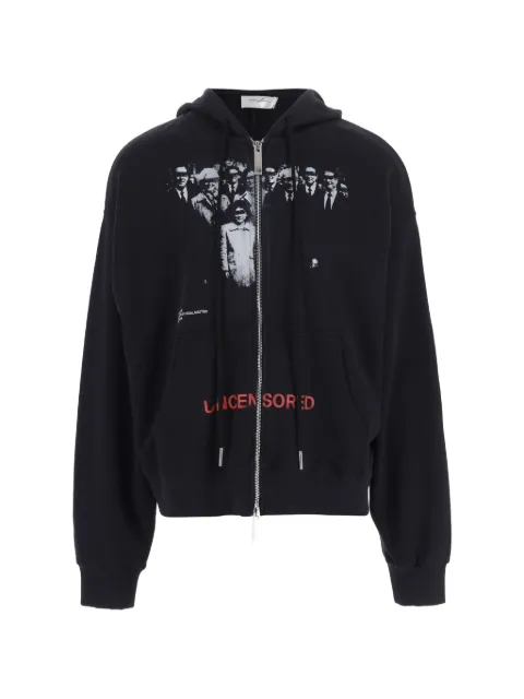 Matières Fécales graphic-print zip-up hoodie