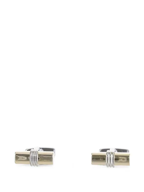 BOSS ribbed-detail cylinder cufflinks