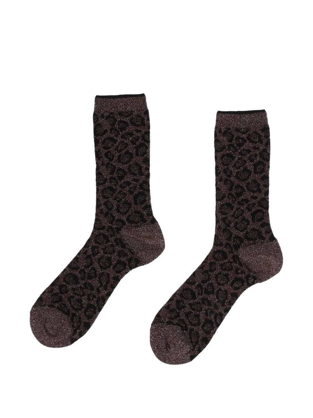 ANT45 Atene leopard-print socks - Marrone