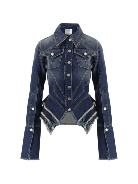 Matières Fécales fringed peplum denim jacket