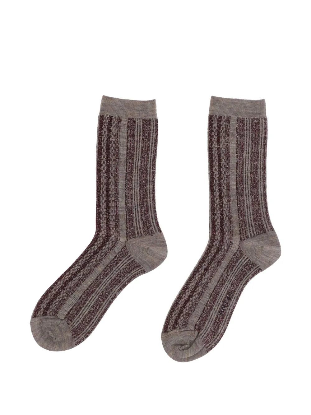 ANT45 Mannar vertical-stripe socks - Grigio