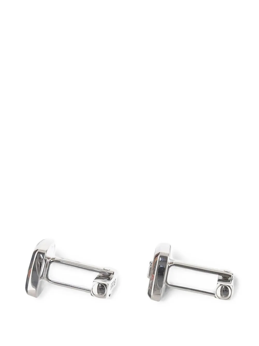 BOSS Manchetknopen met stenen inleg en monogram-plakkaat Zilver