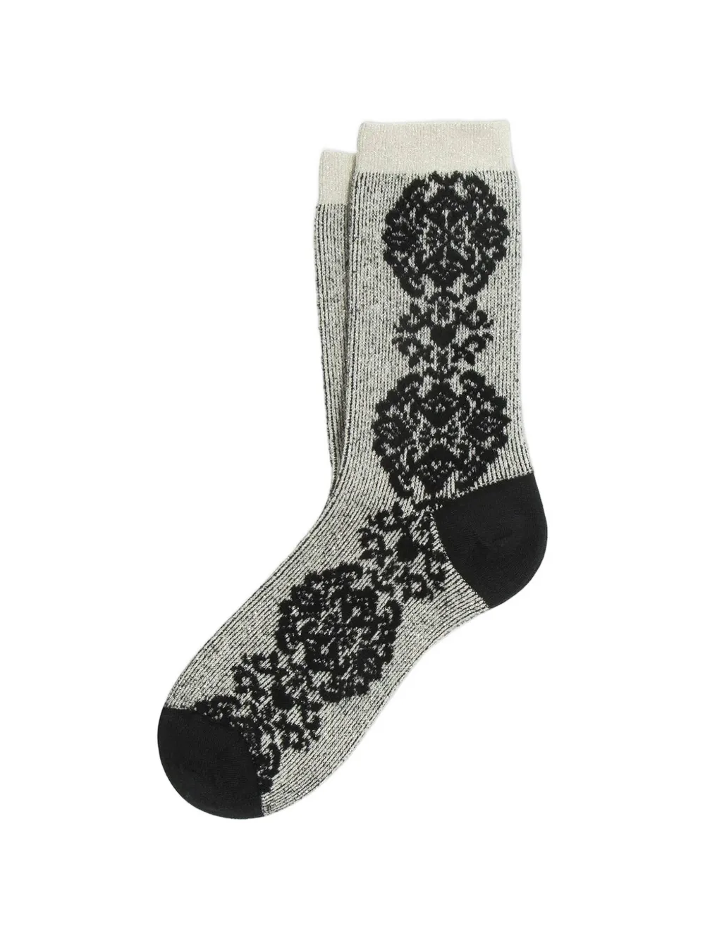 ANT45 Calzini Lola a fiori jacquard con effetto metallizzato - Bianco