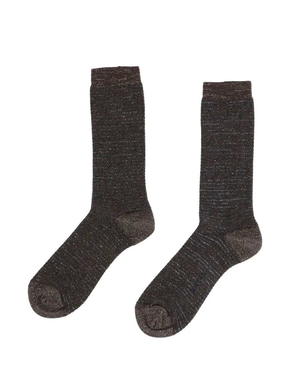 ANT45 Lapua metallic-thread ribbed socks - Grigio