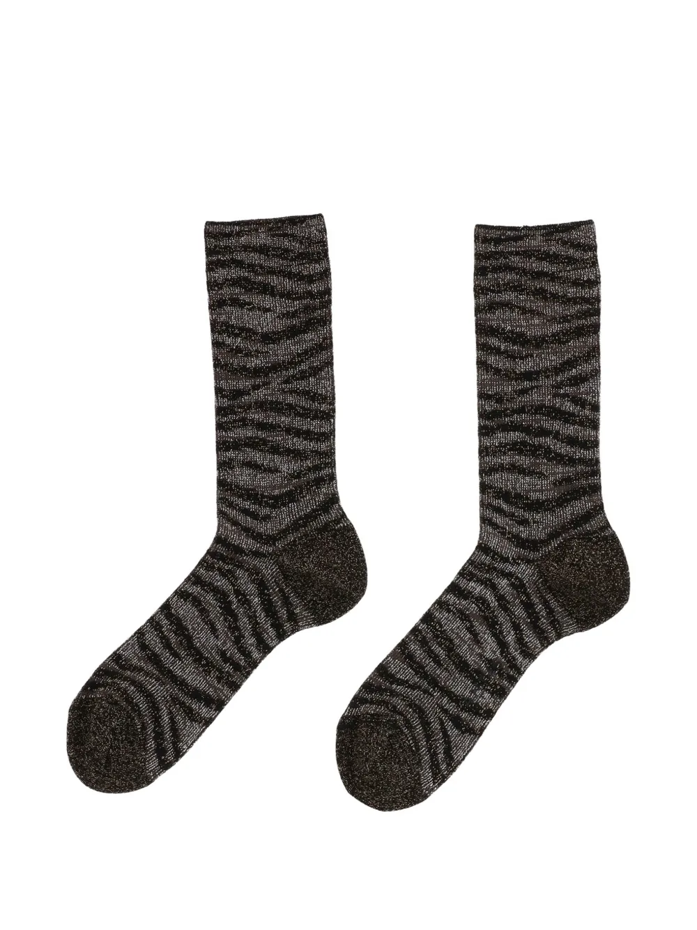 ANT45 Calzini con motivo tigre ed effetto metallizzato - Nero
