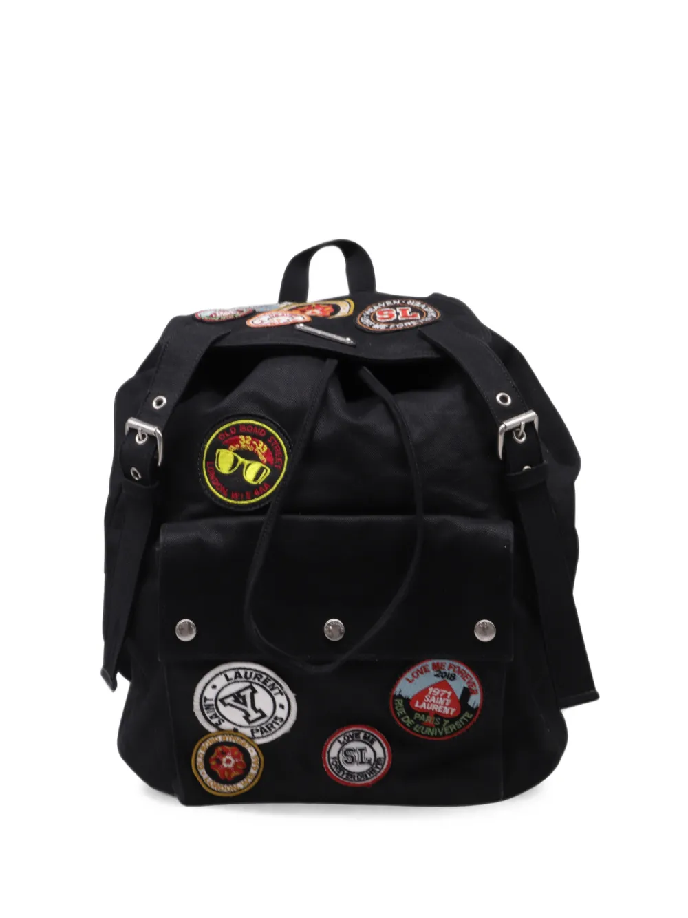 Saint Laurent Pre-Owned Noe patched backpack - Nero