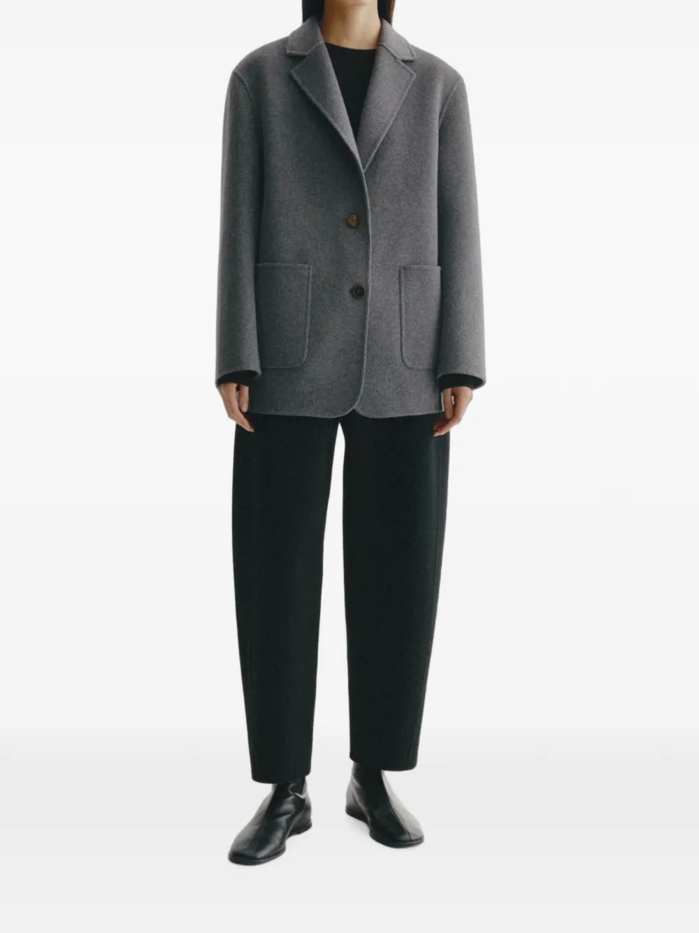 Lisa Yang notched-lapels patch-pocket jacket Grijs
