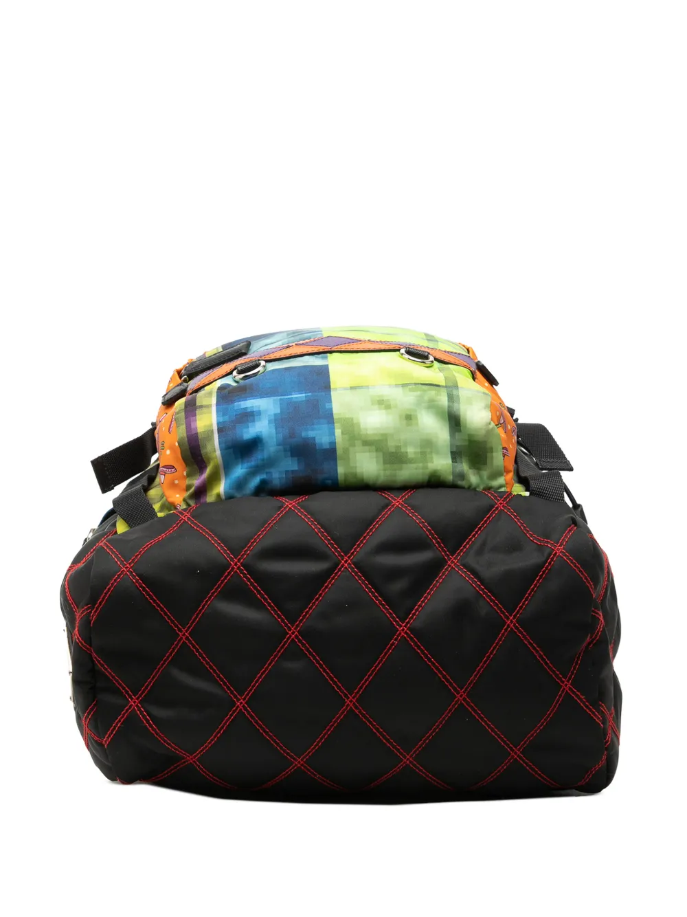 Prada Pre-Owned 2010-2026 Tessuto rugzak met patch Groen