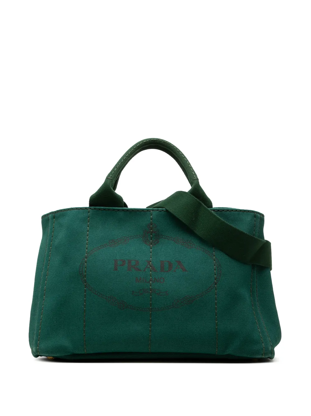 Prada Pre-Owned 2013-2026 Canvas Canapa Logo Tote satchel - Verde