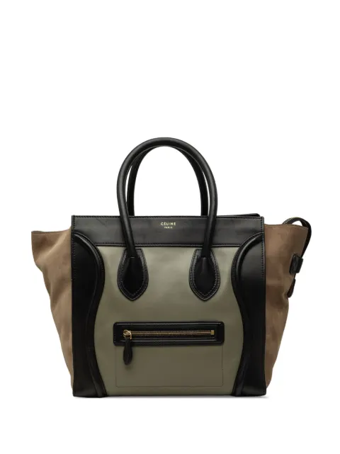 Celine Pre-Owned Tricolor Luggage 迷你小牛皮绒面皮手提包(2012年典藏款)