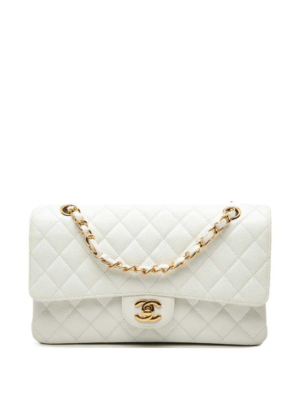 CHANEL Pre-Owned 2011 Medium Classic Caviar Double Flap shoulder bag - Bianco
