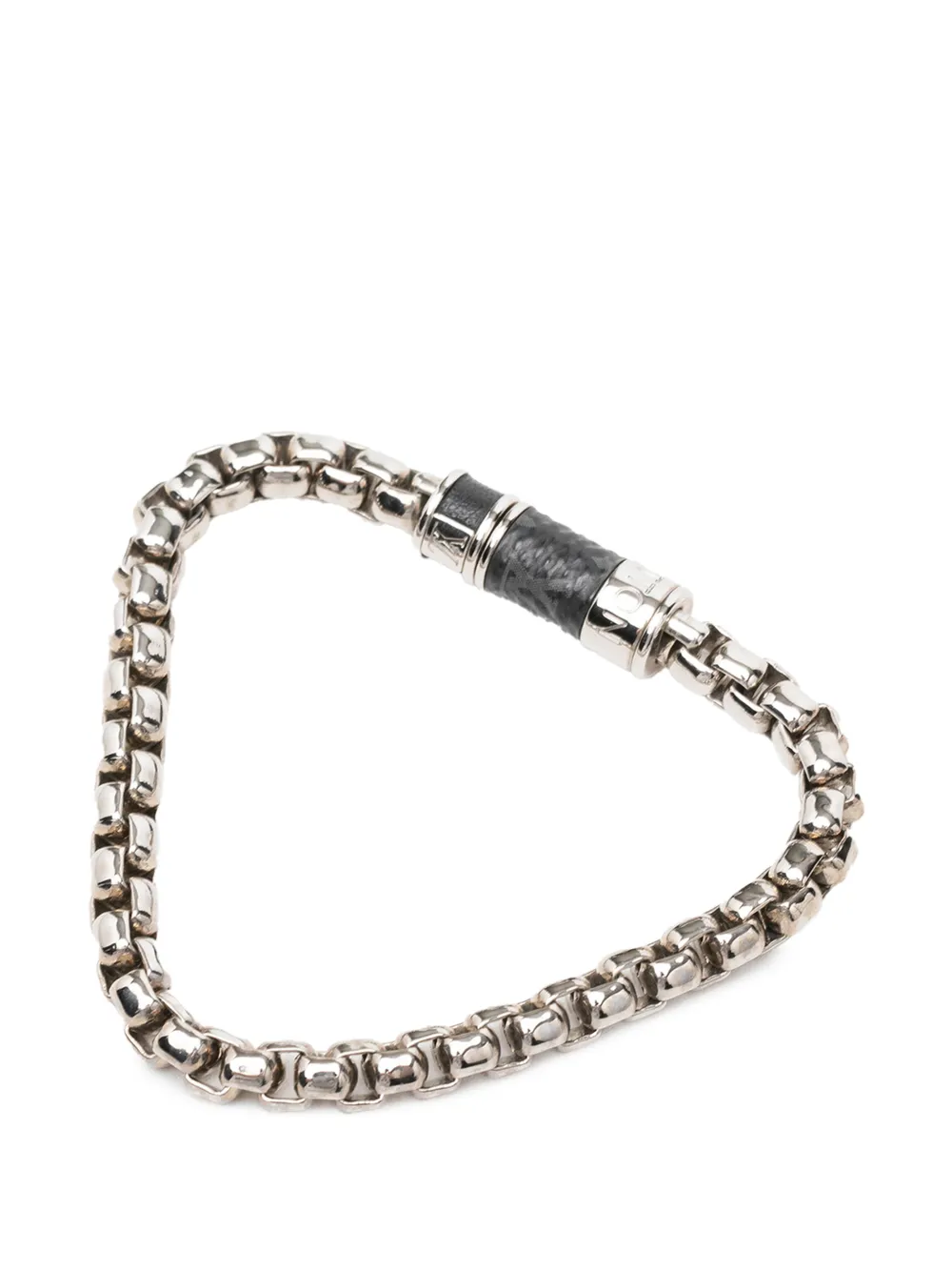 Louis Vuitton Pre-owned 2019 Brass Monogram Eclipse Chain Bracelet Costume Bracelet in Silver, view 2