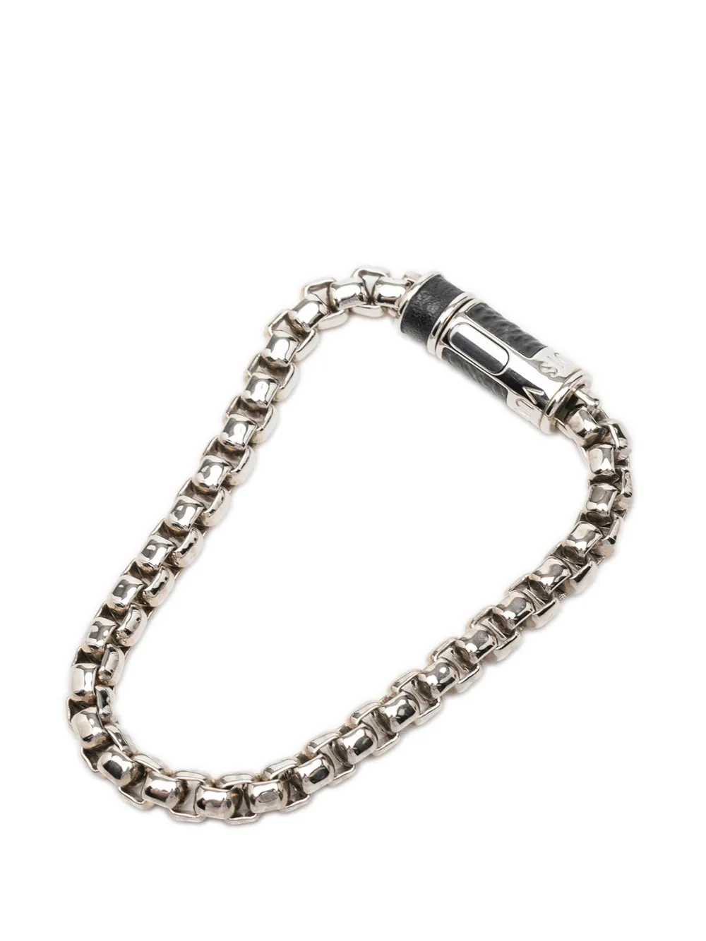 Louis Vuitton Pre-owned 2019 Brass Monogram Eclipse Chain Bracelet Costume Bracelet in Silver, view 4