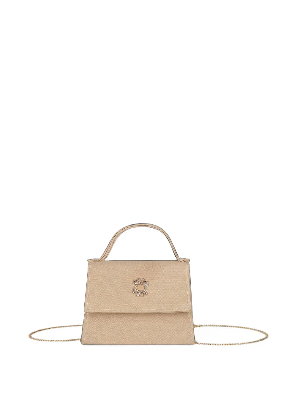 ELIE SAAB JUNIOR logo-plaque top-handle bag - Toni neutri
