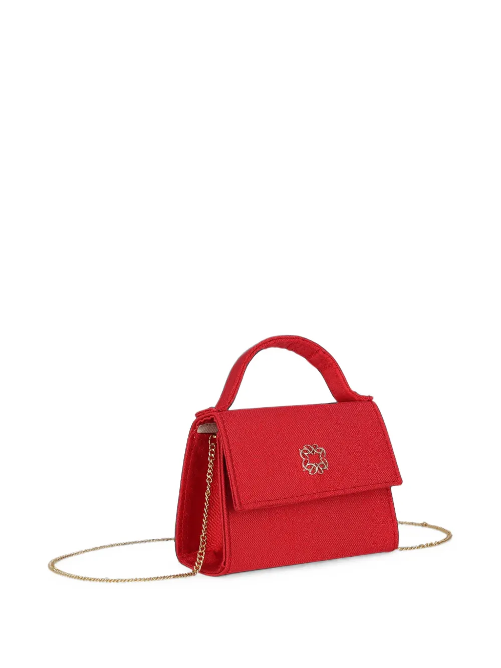 ELIE SAAB JUNIOR logo-plaque chain-link mini bag Rood