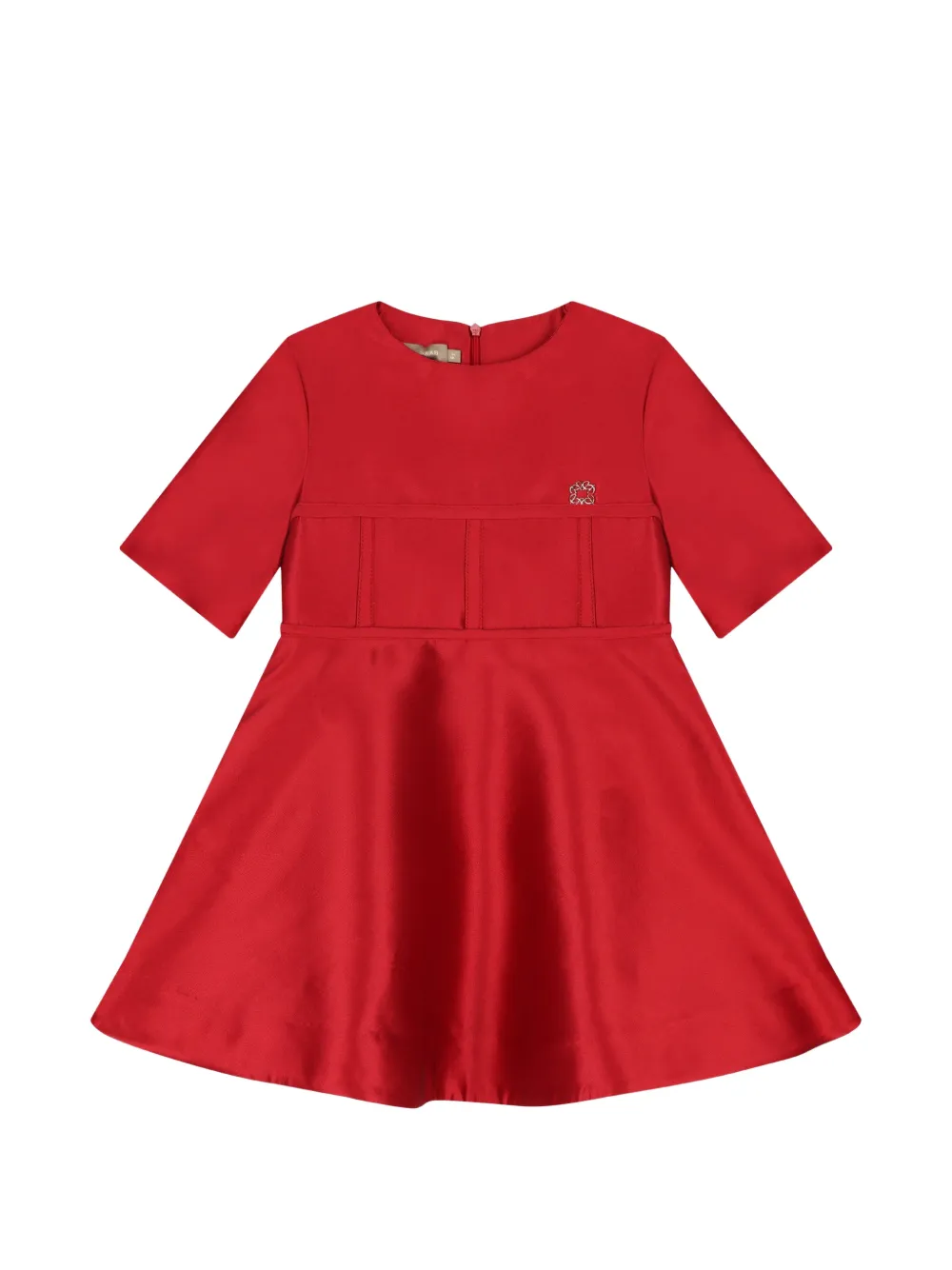 ELIE SAAB JUNIOR logo-plaque mikado A-line dress - Rosso