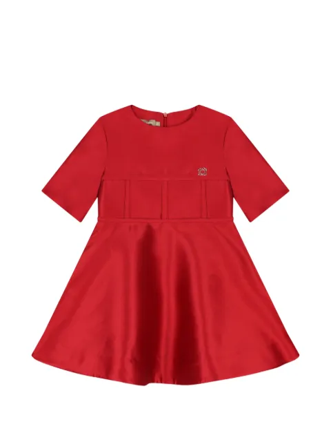 ELIE SAAB JUNIOR logo-plaque mikado A-line dress