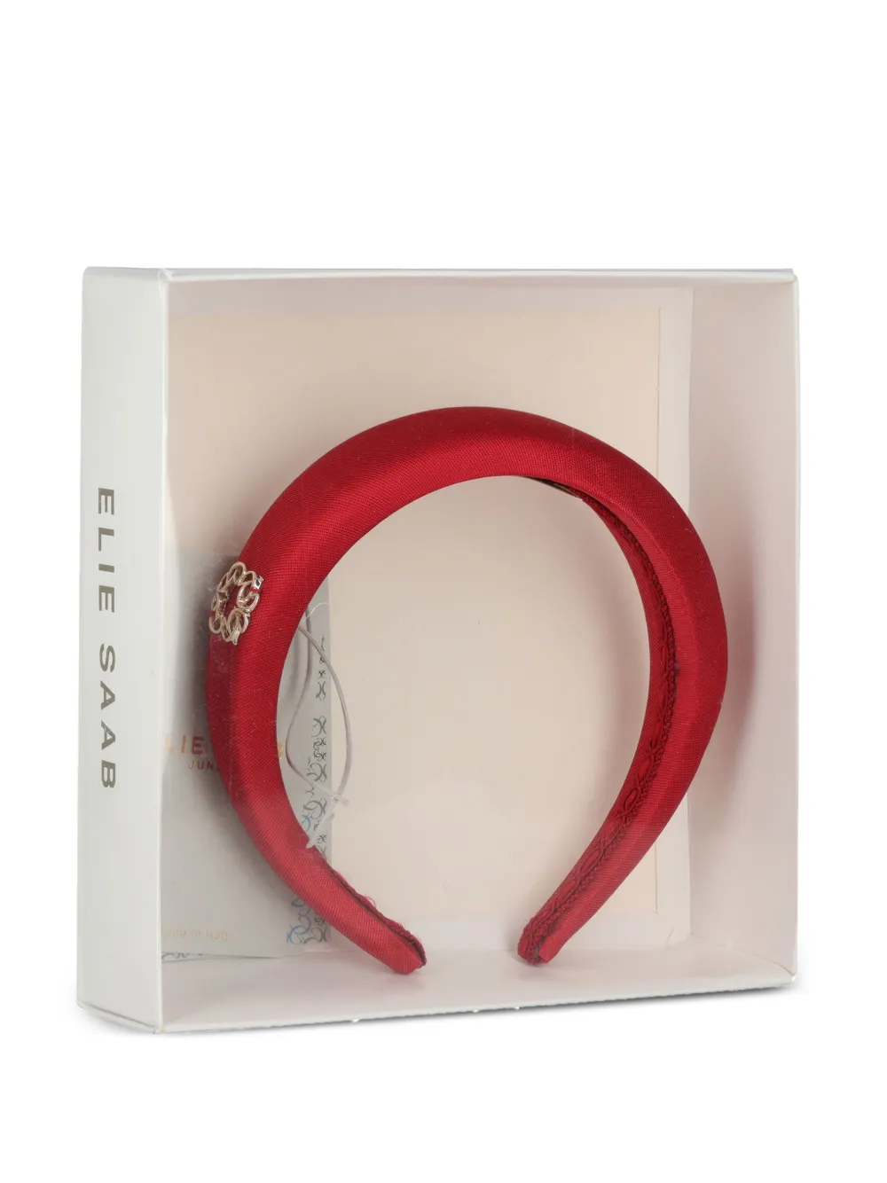 ELIE SAAB JUNIOR logo-plaque padded hair band Rood
