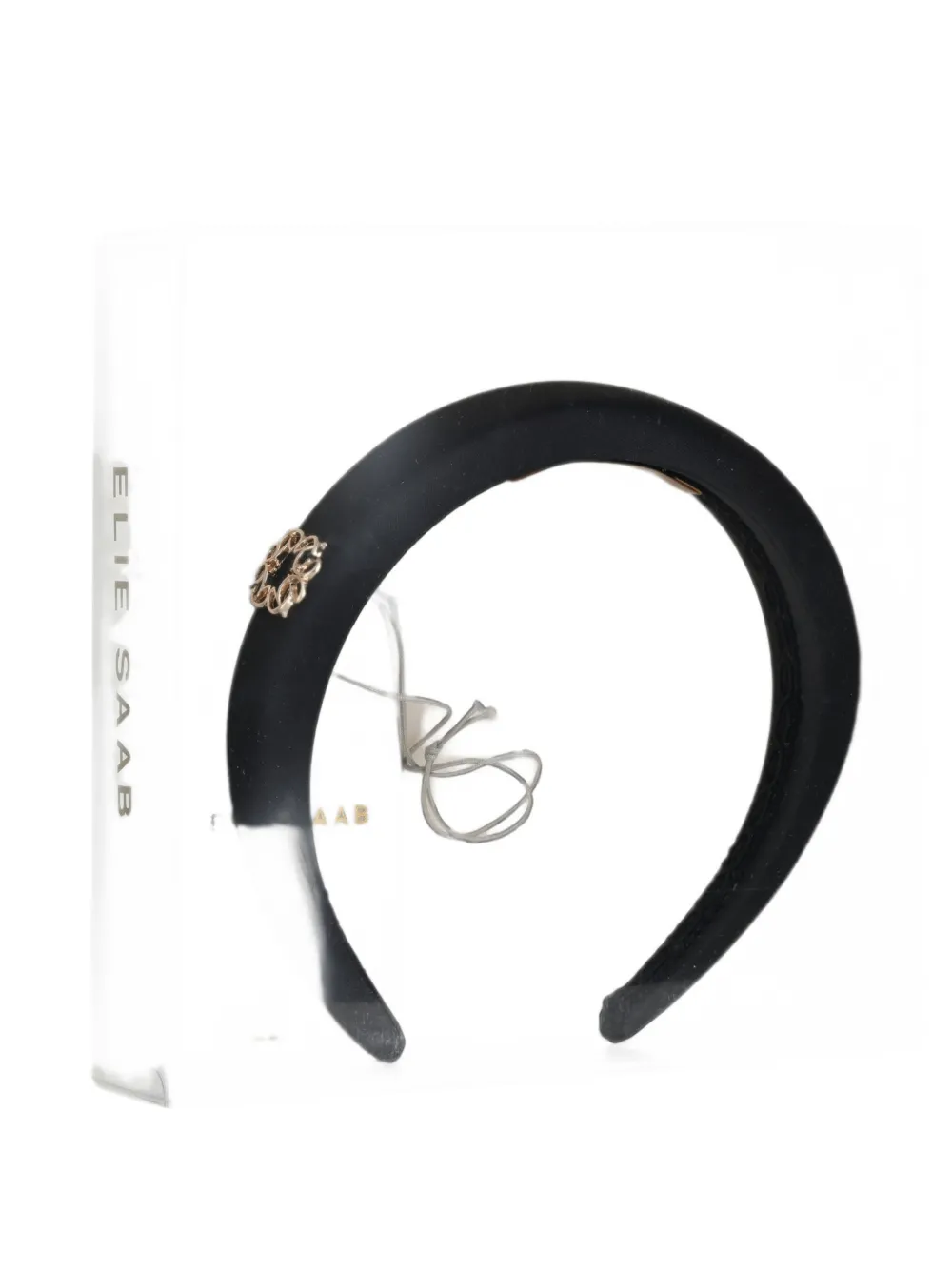 ELIE SAAB JUNIOR logo-plaque padded headband Zwart