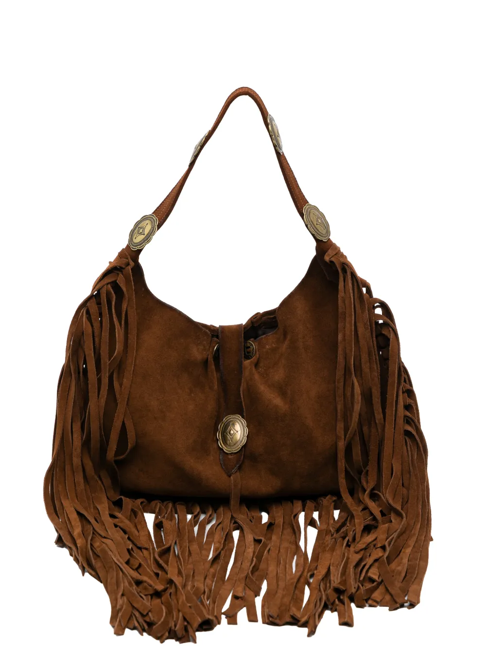 ALBERTO LUTI studded shoulder bag - Brown