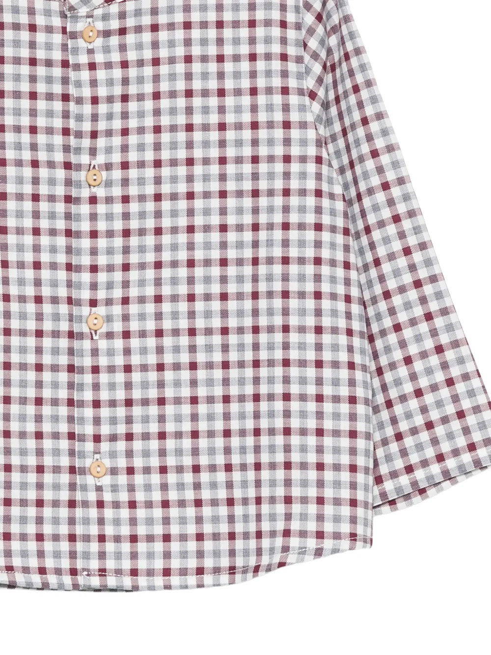 TEDDY & MINOU Overhemd met gingham-ruit en bandkraag Wit
