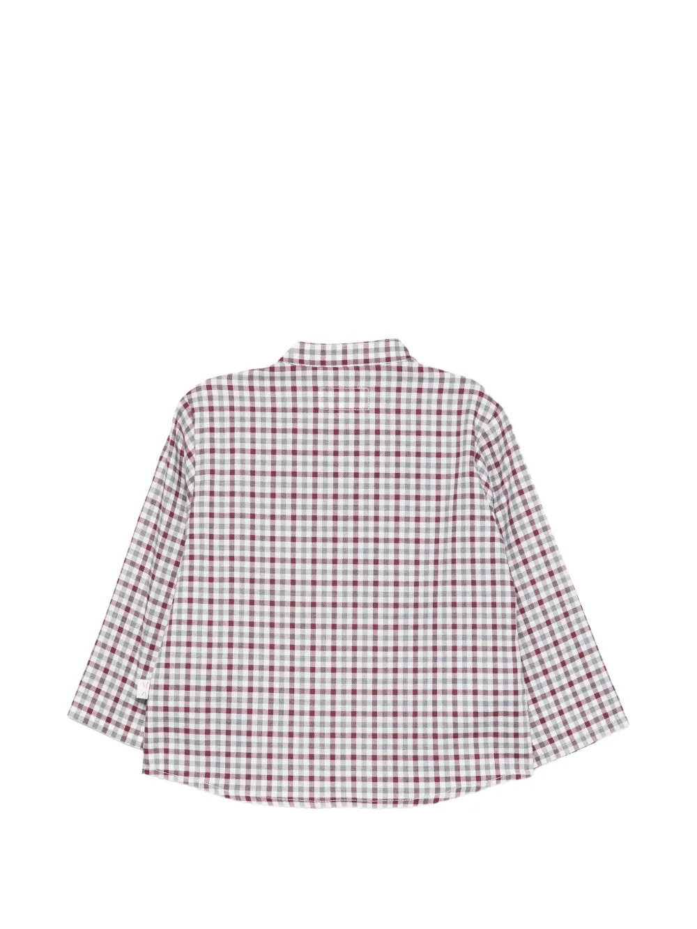 TEDDY & MINOU Overhemd met gingham-ruit en bandkraag Wit