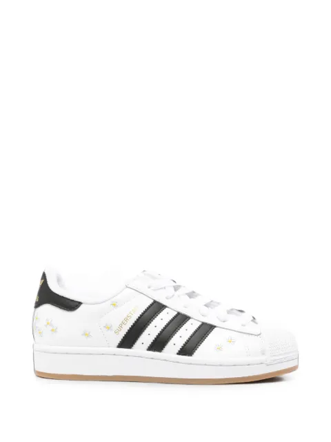 adidas Kids Superstar floral-print leather sneakers
