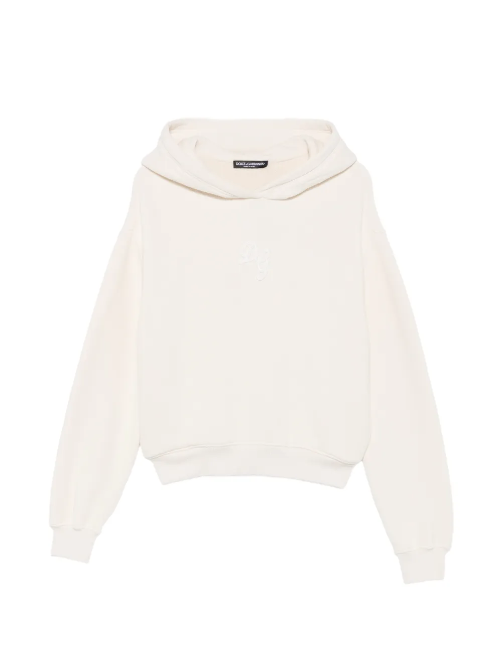 Dolce & Gabbana logo-embroidered hoodie - Neutrals
